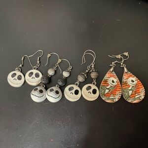 NBC Jack Skellington Skull Earrings Set